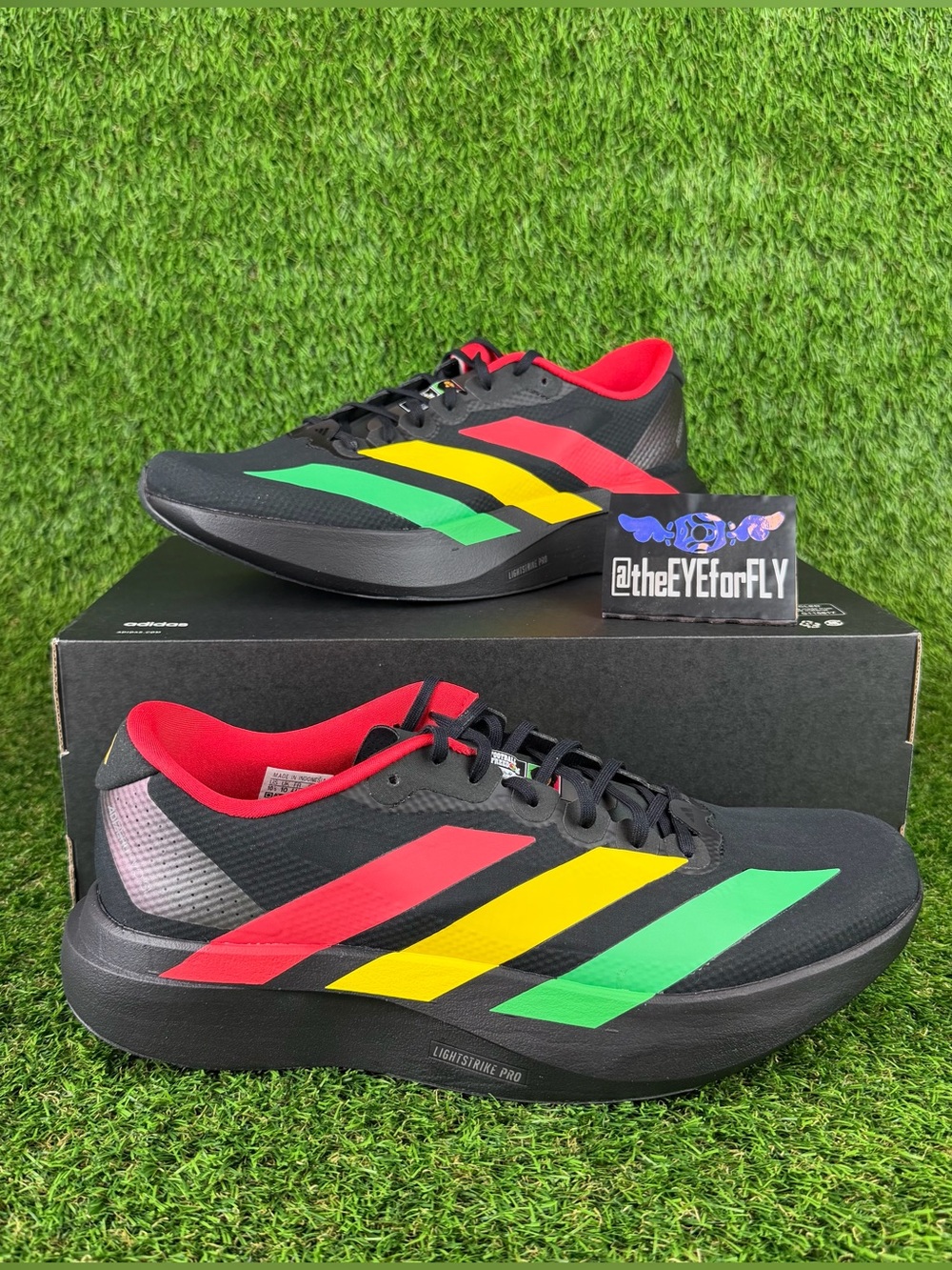 NEW adidas Adizero Evo SL x Bob Marley KJ6160 Black Red Yellow Men's Size 10.5